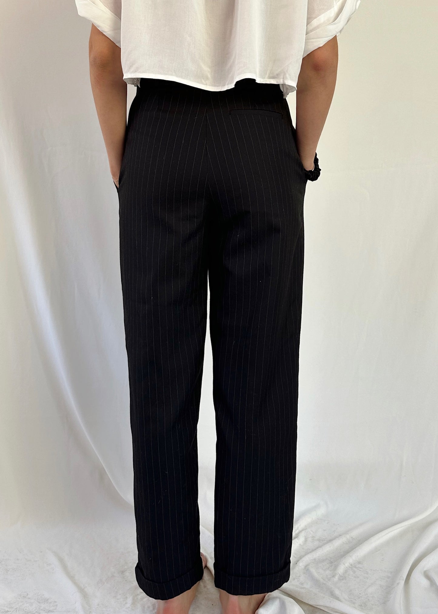 SMART PINSTRIPED JOGGERS