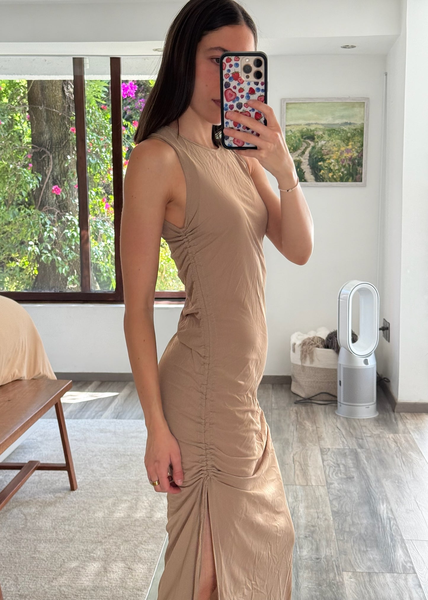 VESTIDO DE MESH BEIGE
