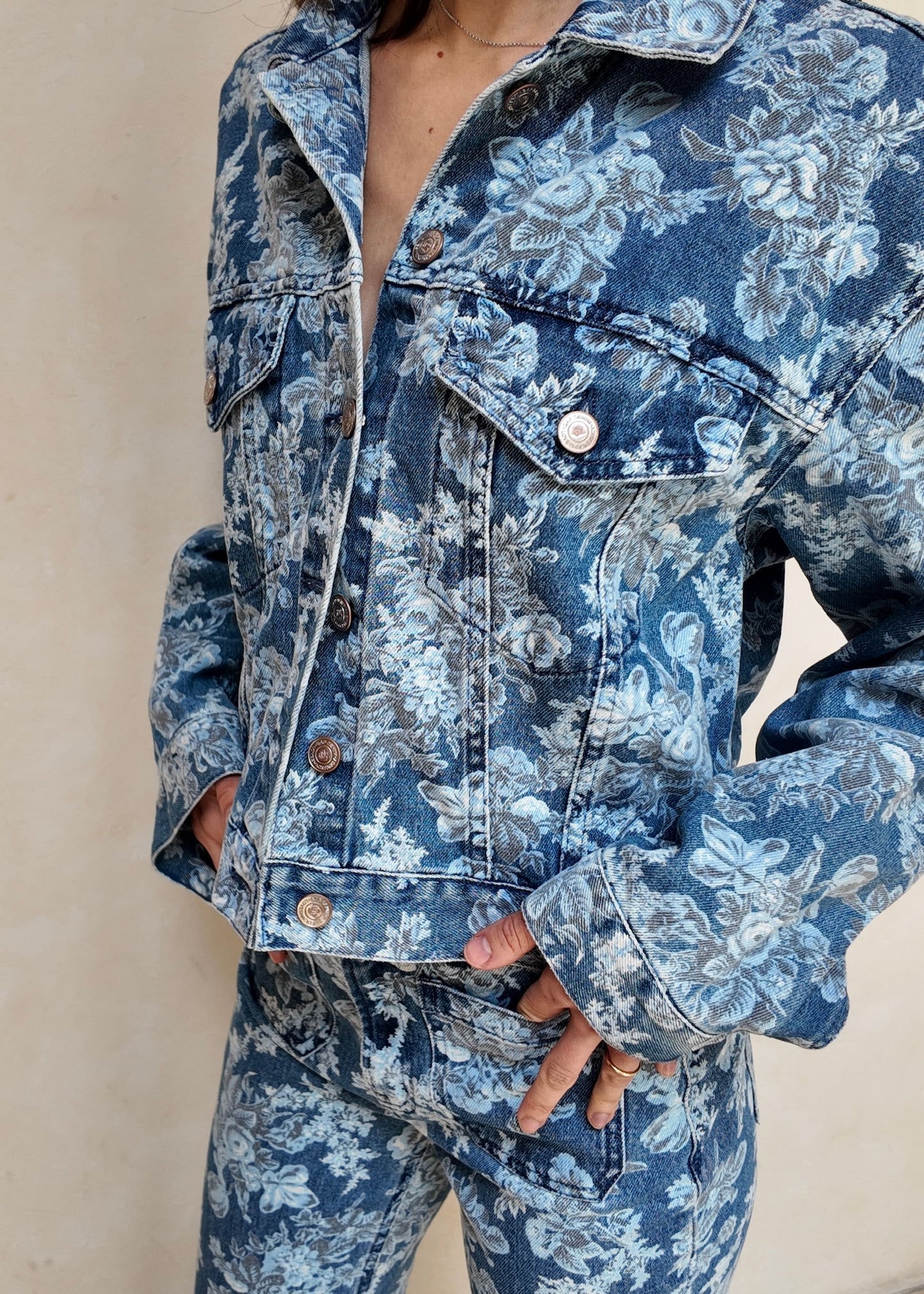 SET DENIM FLOREADO