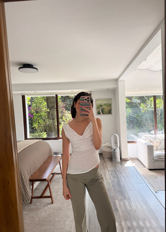 TOP DRAPEADO BLANCO