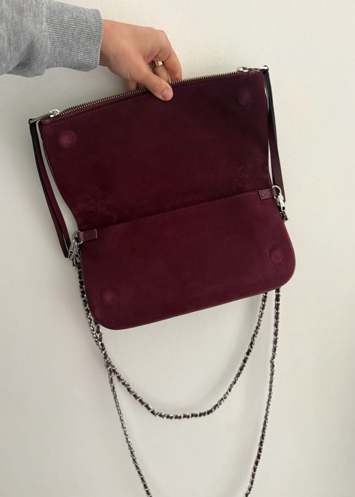 CLUTCH GAMUZA BURGUNDY