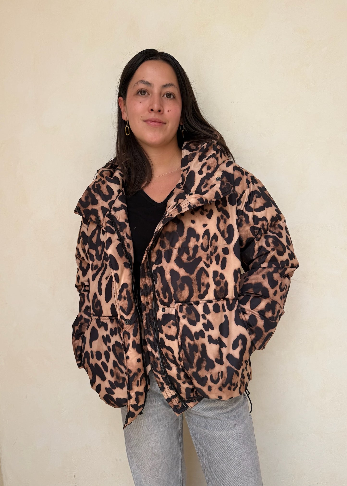 CHAMARRA PUFFER ANIMAL PRINT CAFÉ
