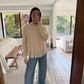 CAMISA TAUPE DE TIPO LINO