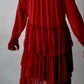 VESTIDO ROJO CON OLANES
