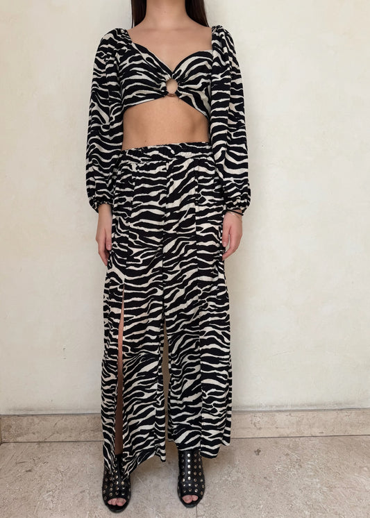 SET FLOWY ANIMAL PRINT