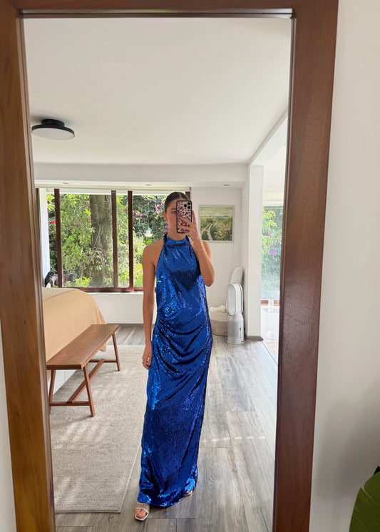 VESTIDO MAXI BACKLESS LENTEJUELAS