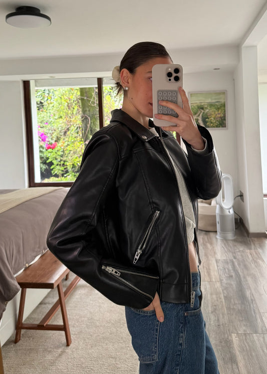 MOTO JACKET DE FAUX LEATHER