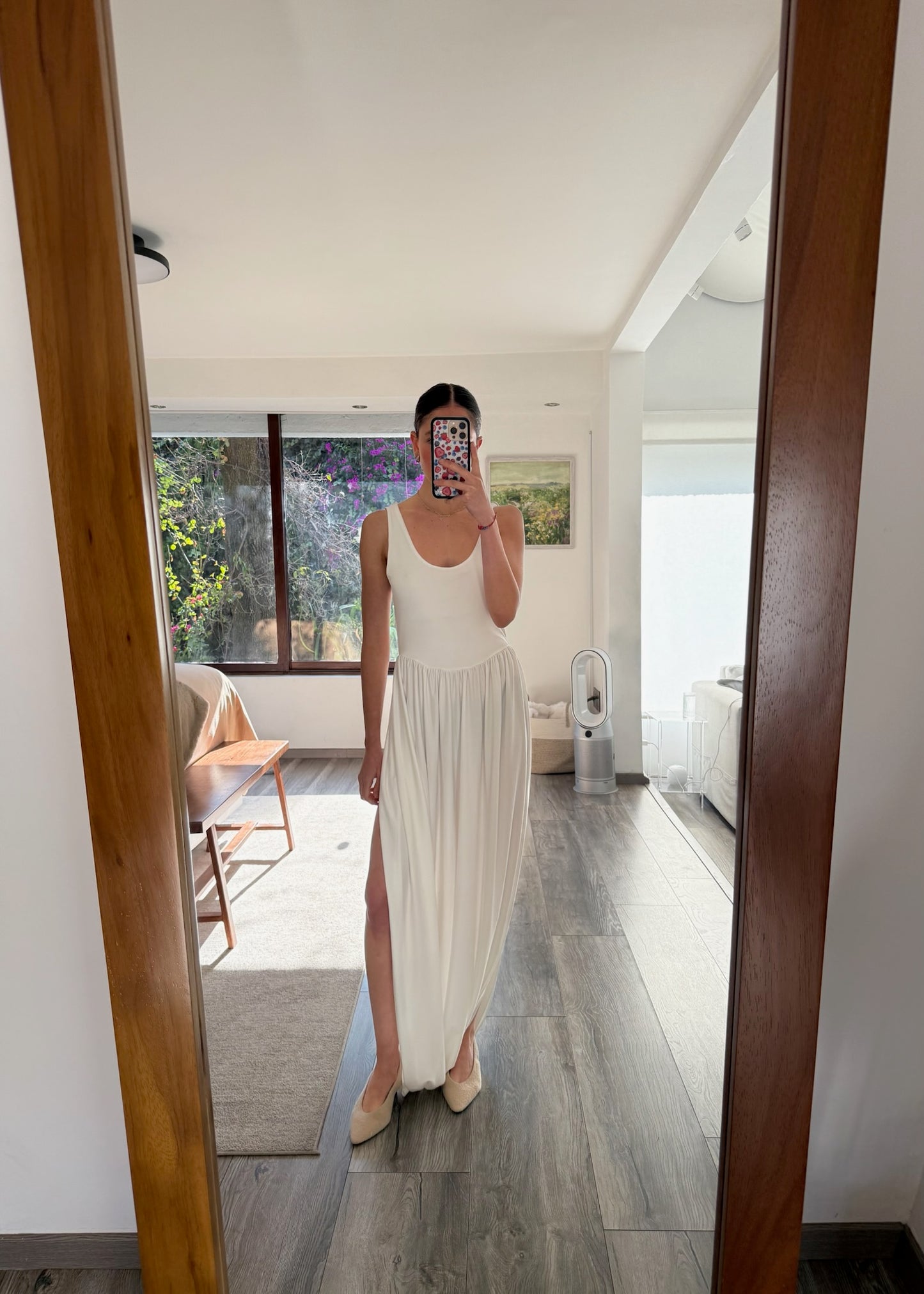 VESTIDO BOMBÓN BLANCO MIDI