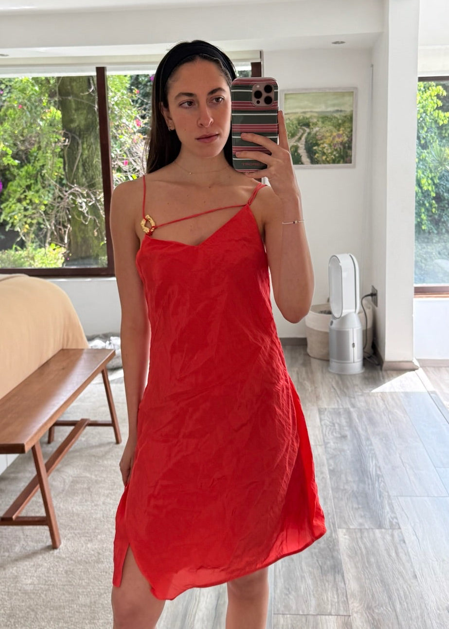 VESTIDO MINI SHINY ROJO