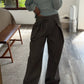 PANTALÓN GRIS CON DOBLE CINTURÓN