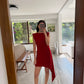 VESTIDO ROJO ASIMÉTRICO