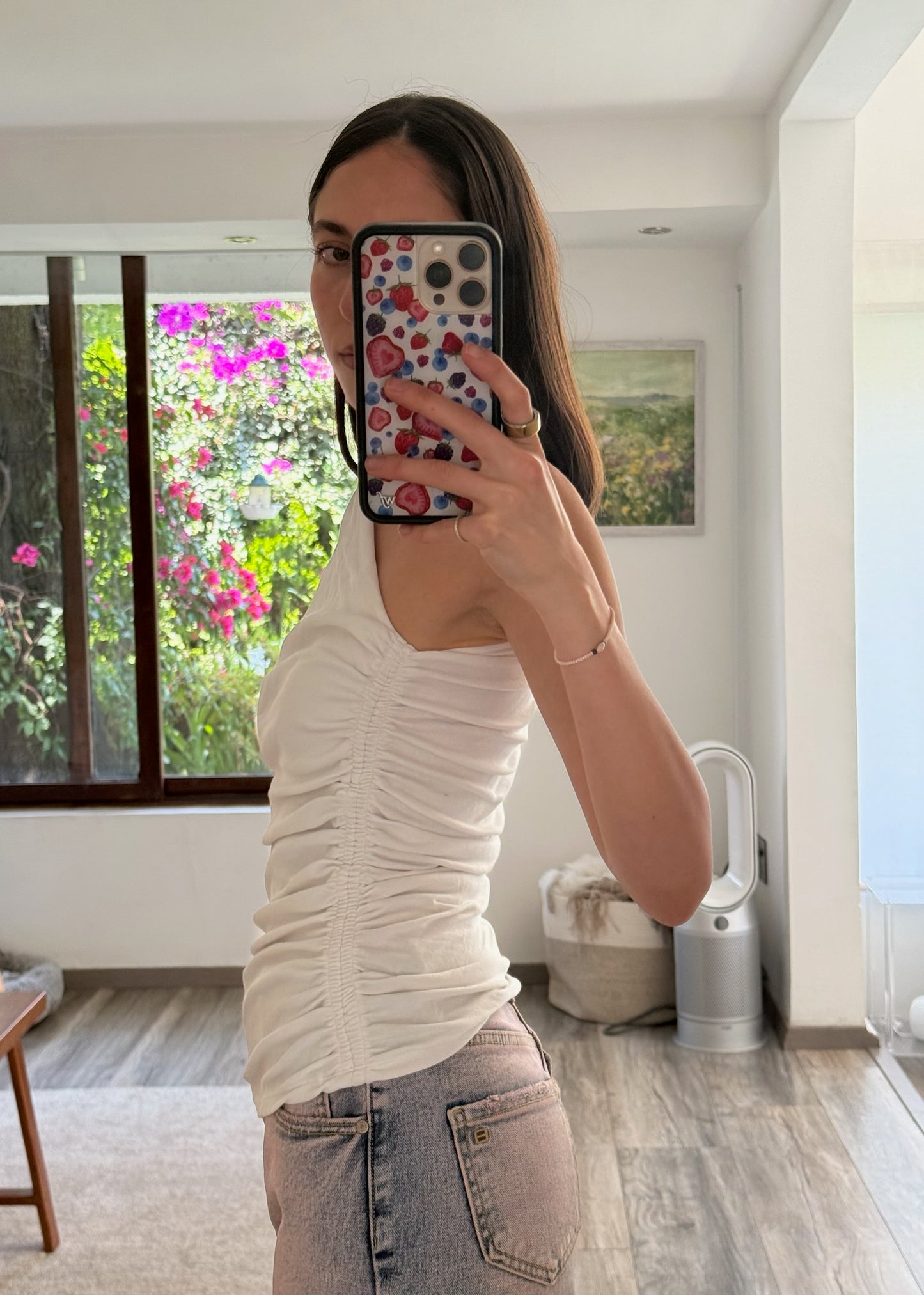 TOP ONE SHOULDER FRUNCIDO