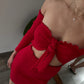 VESTIDO CUTE RIBBED ROJO