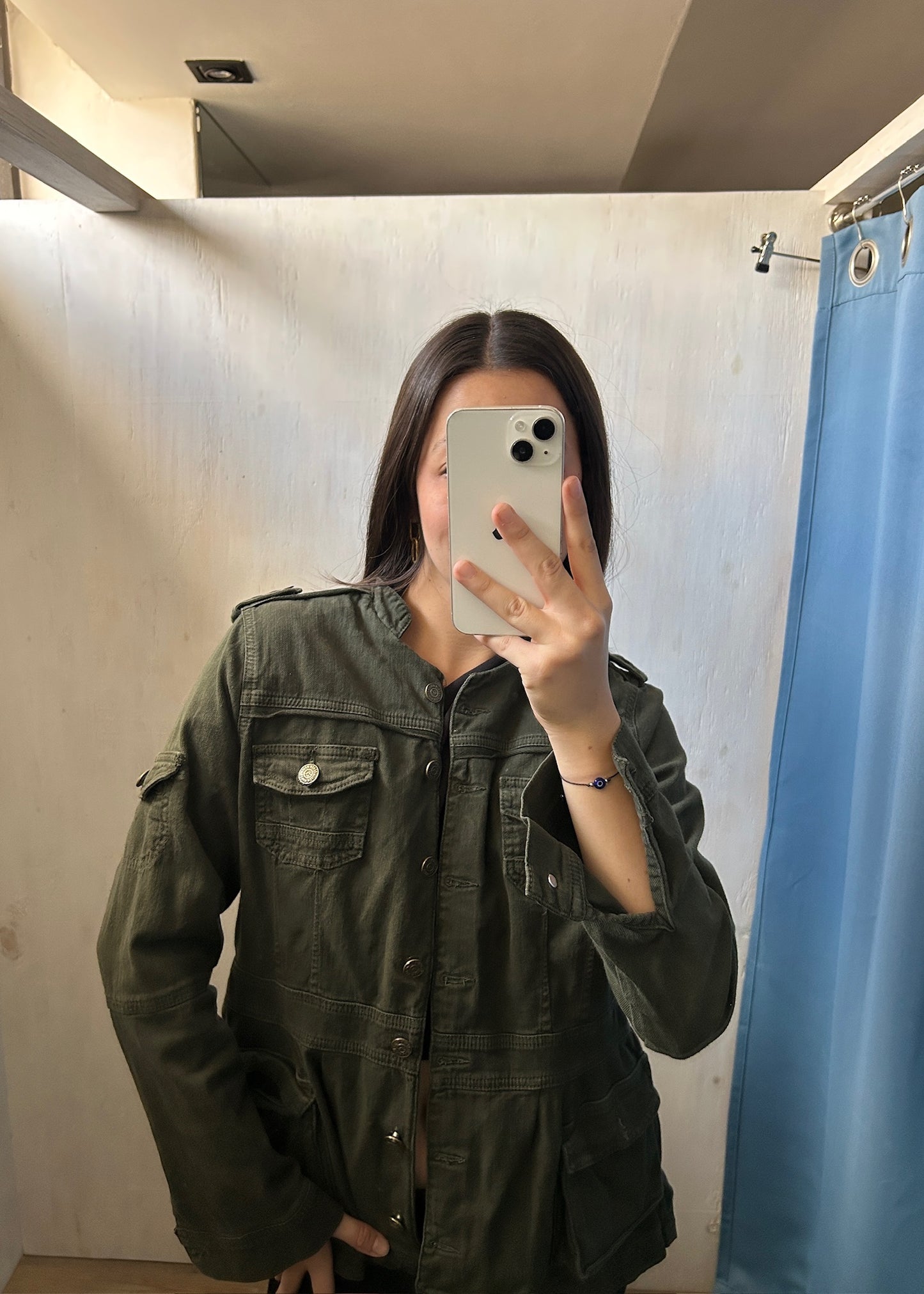 CHAMARRA DENIM VERDE MILITAR