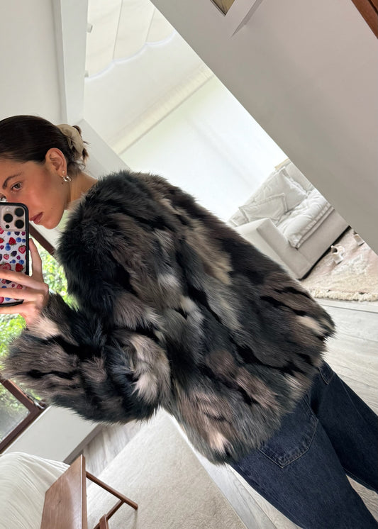 ABRIGO FAUX FUR TRICOLOR