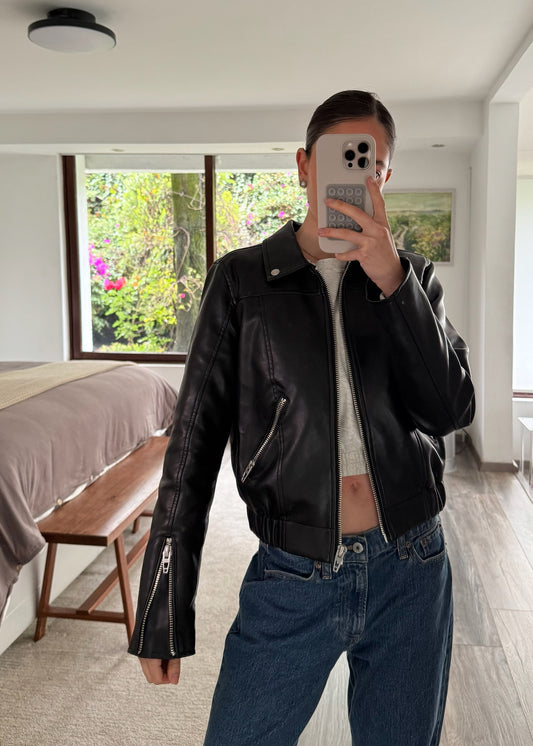 MOTO JACKET DE FAUX LEATHER