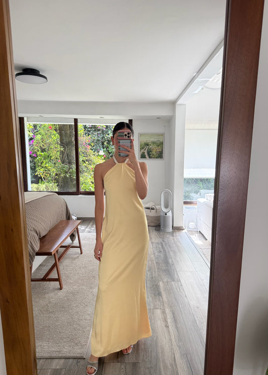 VESTIDO BUTTER YELLOW HALTER
