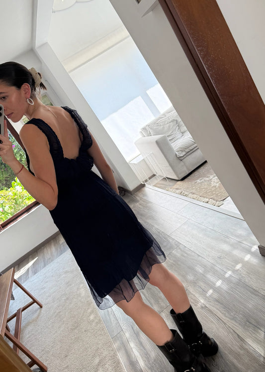 VESTIDO VINTAGE 100% SEDA