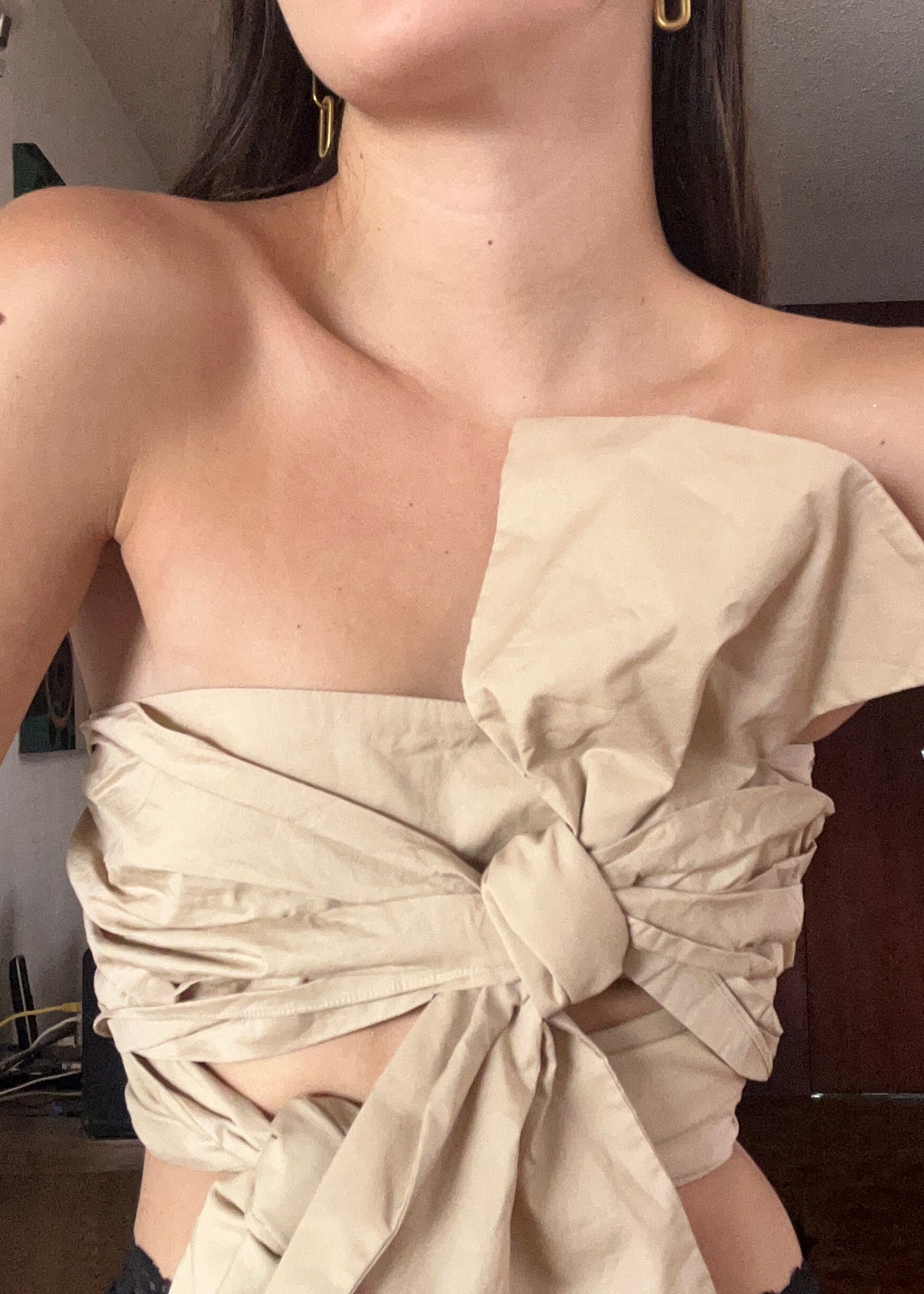 TOP STRAPLESS DOUBLE BOW