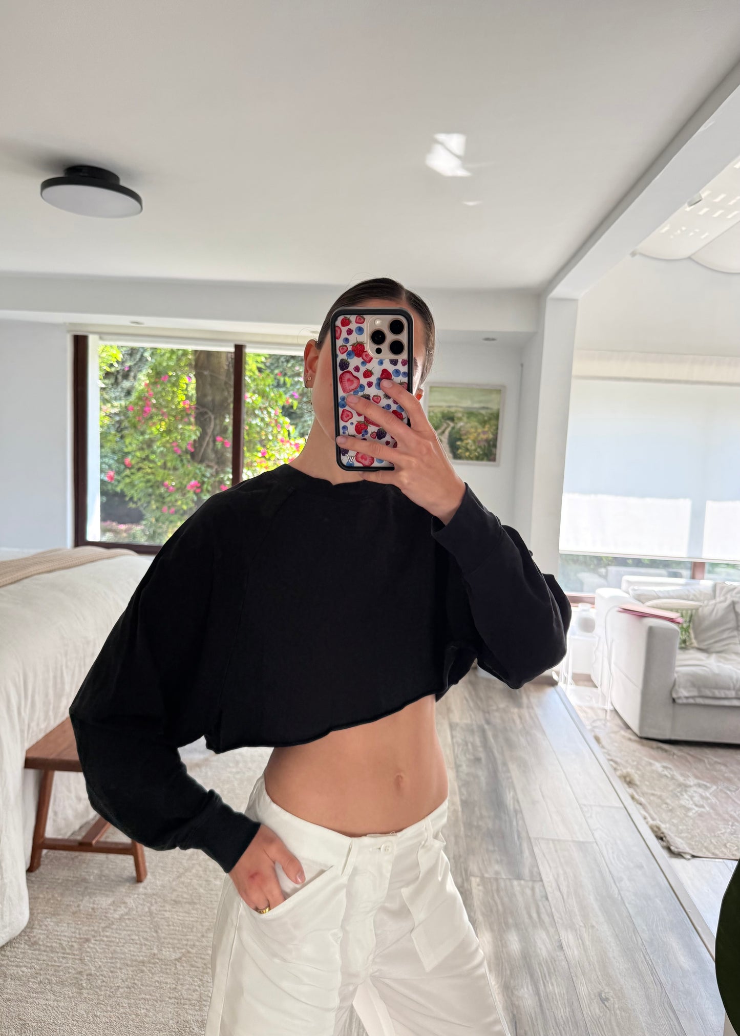 BLUSA ACTIVE CROPPED NEGRA