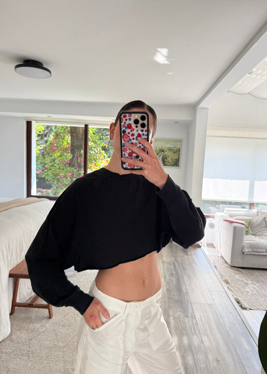 BLUSA ACTIVE CROPPED NEGRA