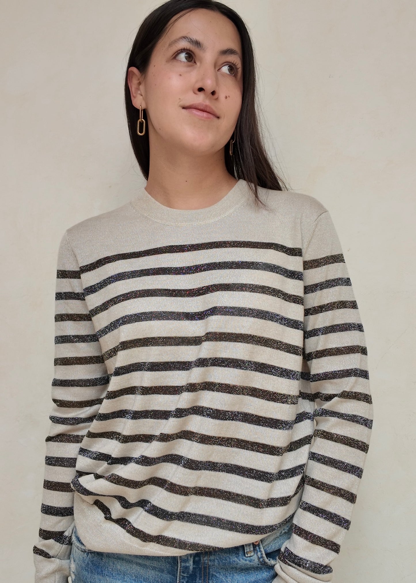 CREWNECK SPARKLY CON RAYAS