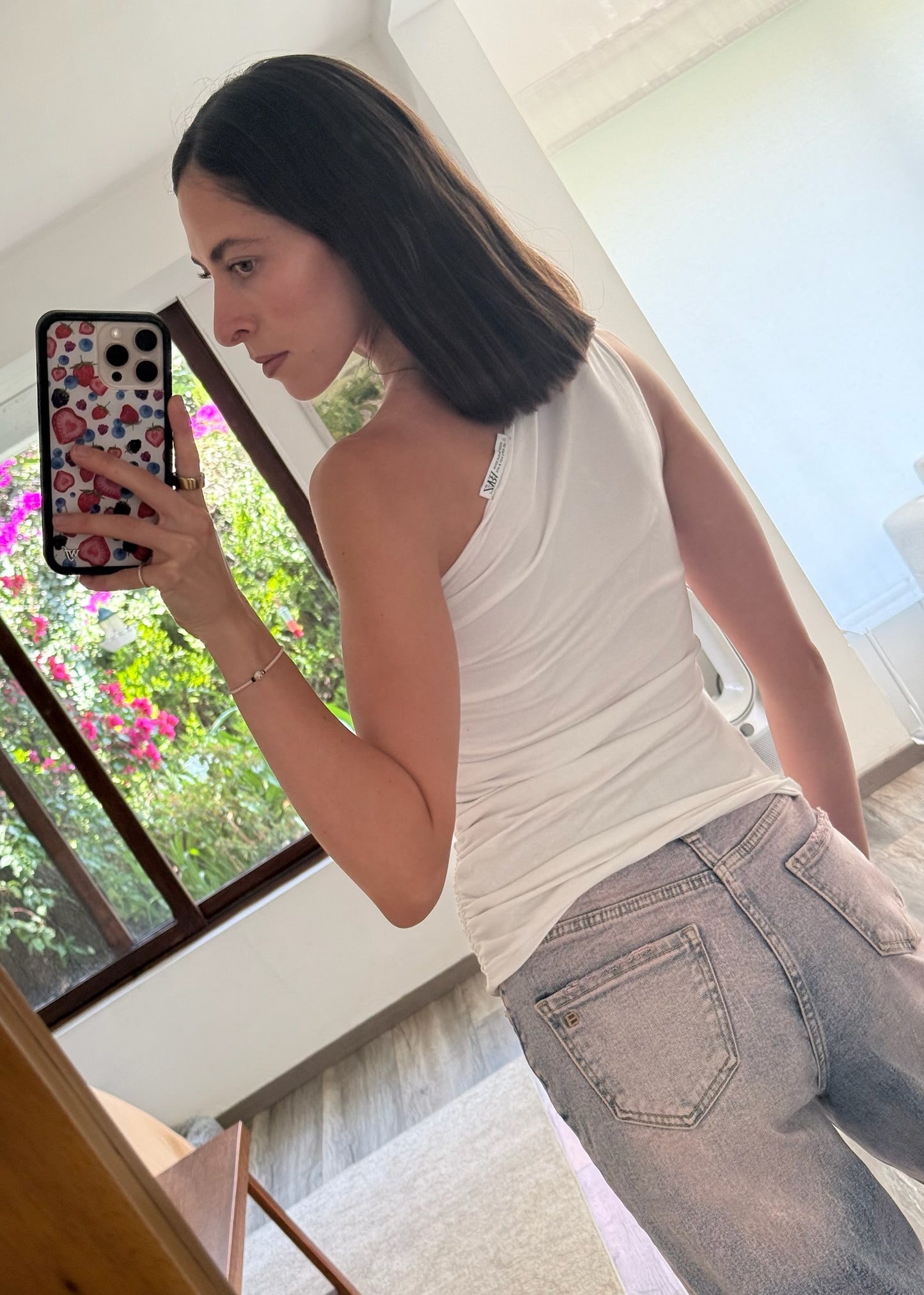 TOP ONE SHOULDER FRUNCIDO