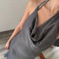 VESTIDO SATINADO GRIS