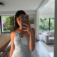 VESTIDO BABY BLUE CON FLOR