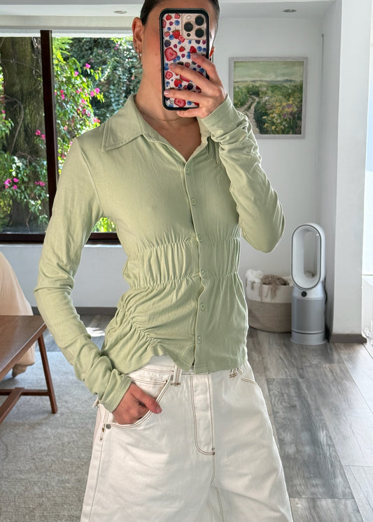 CAMISA DE ALGODÓN RUCHED