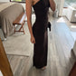 VESTIDO STRAPLESS CON DETALLE WRAP UP