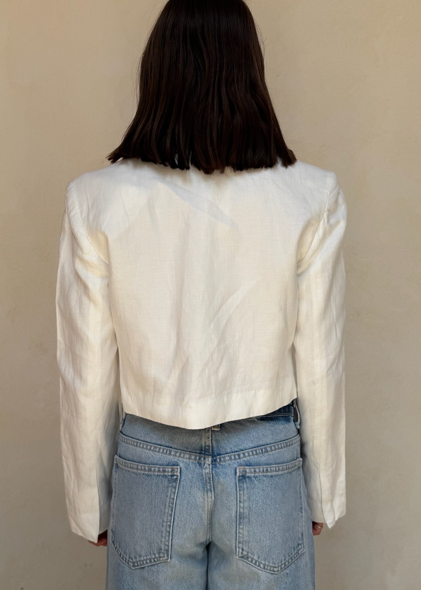 BLAZER TIPO LINO BLANCO