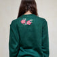 CREWNECK VERDE CON FLORES