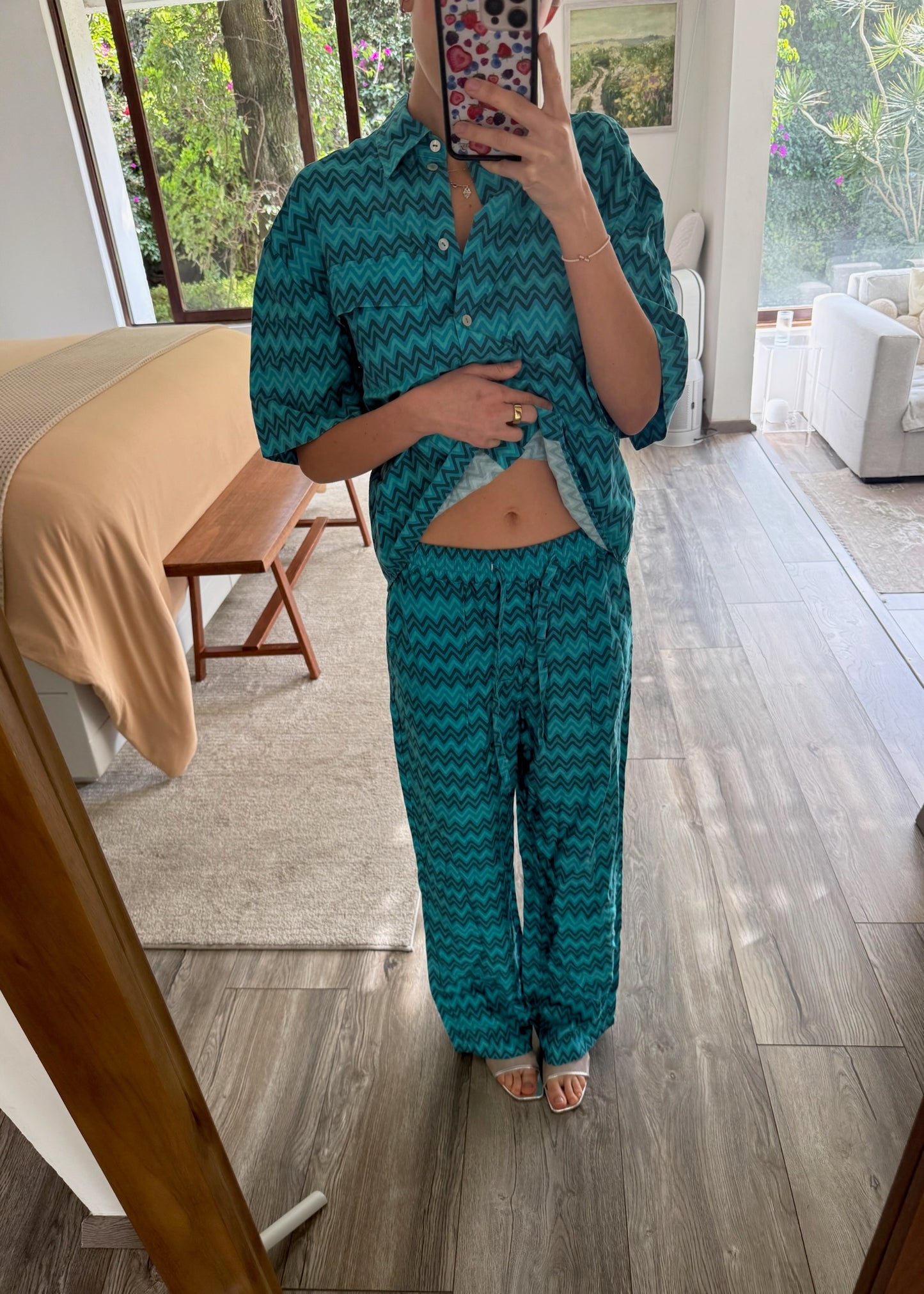 SET CAMISA Y PANTALON PRINT RETRO