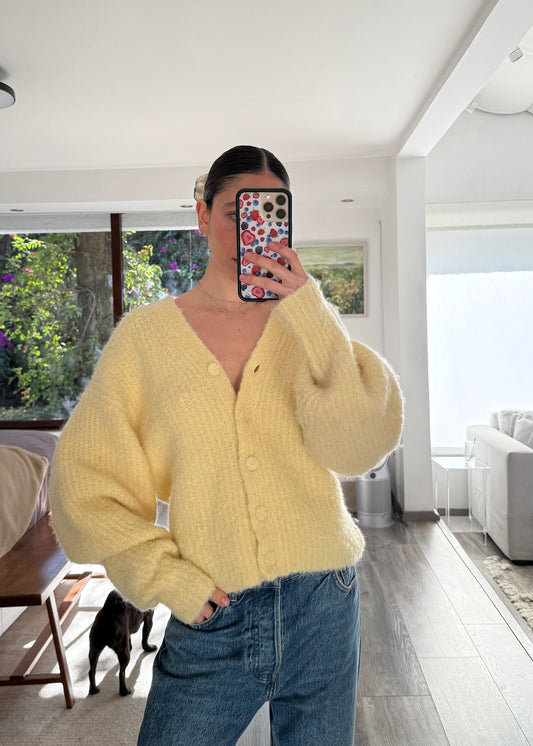 CARDIGAN CHUNKY BUTTER YELLOW