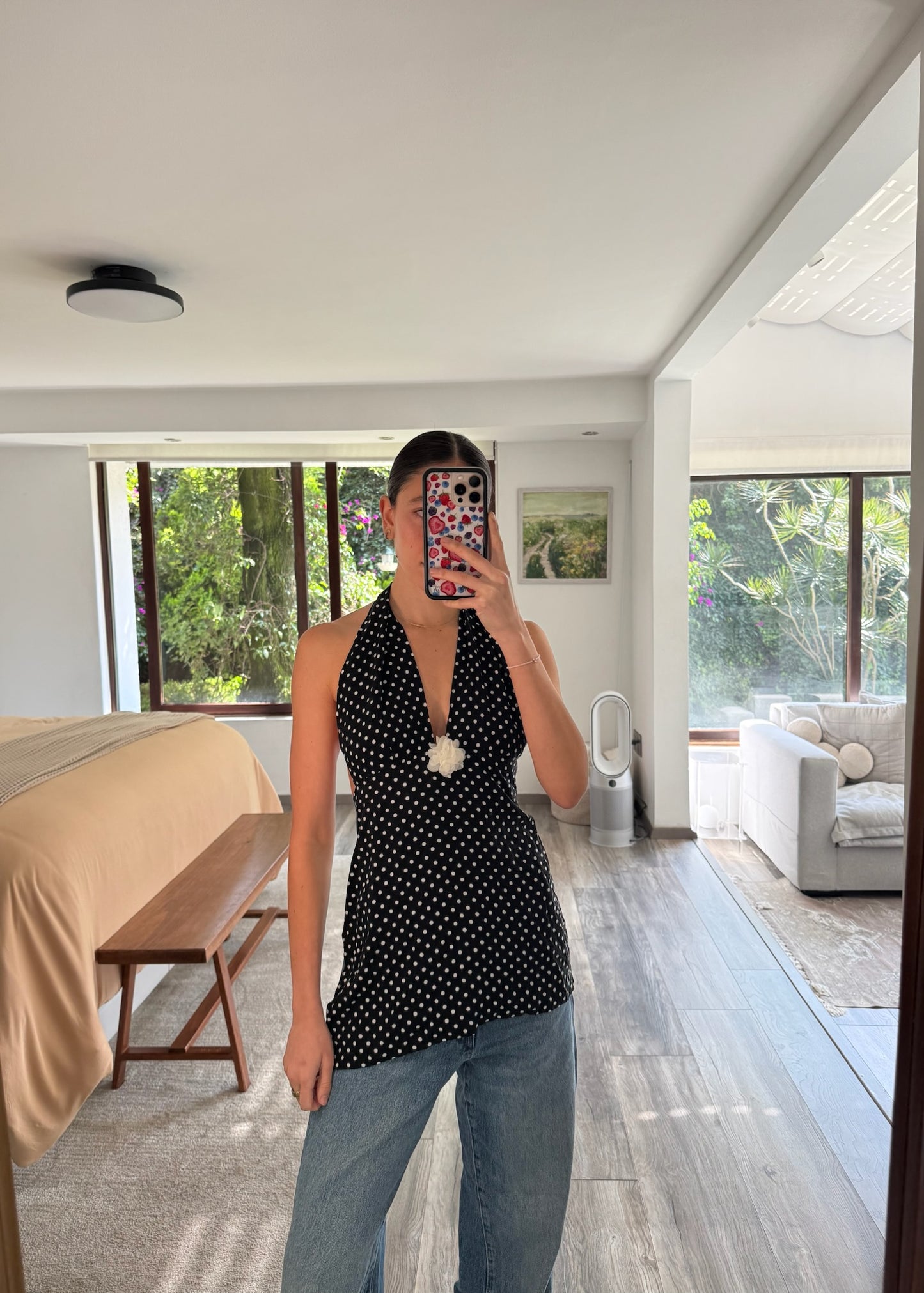 TOP POLKA DOT BACKLESS