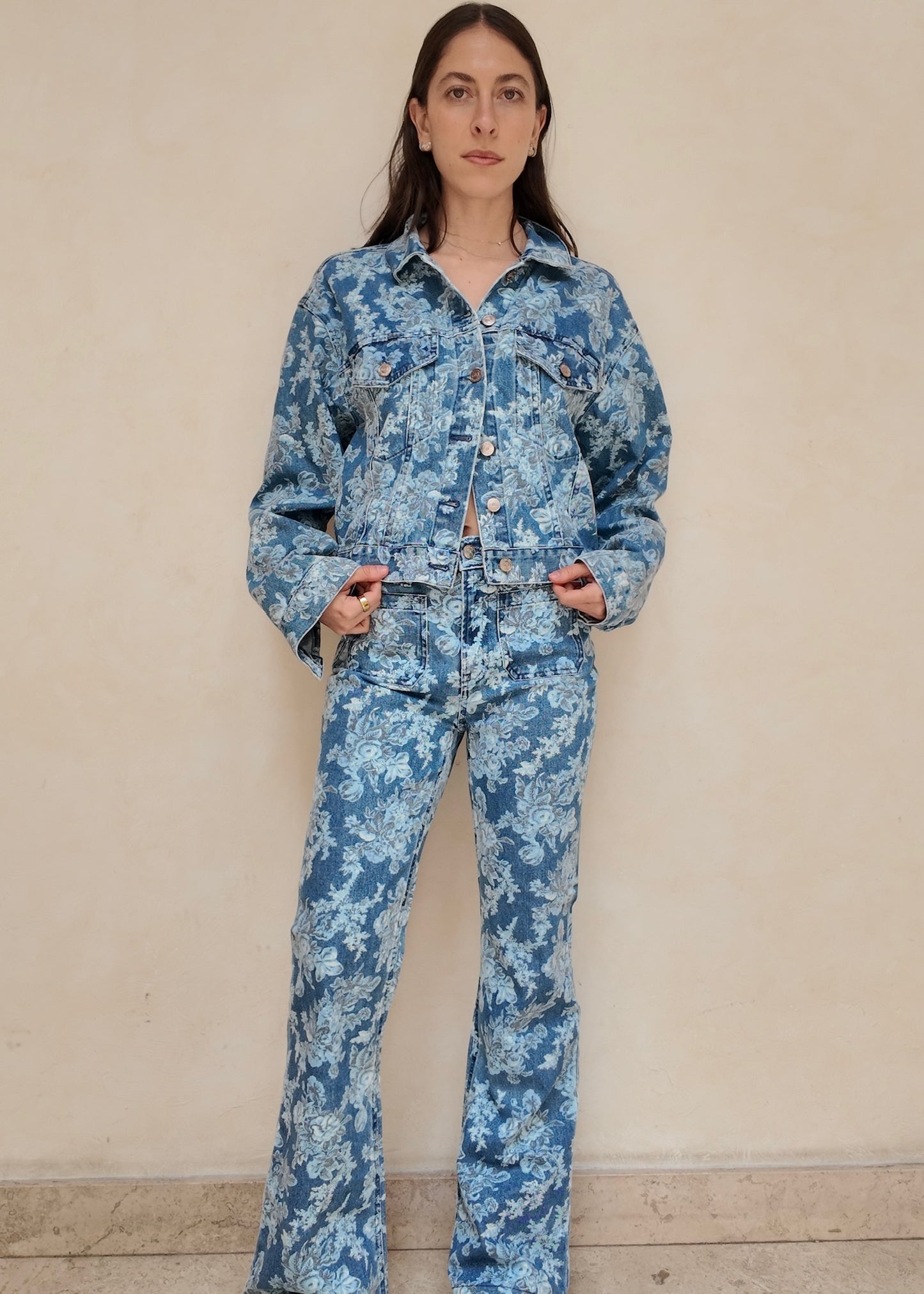 SET DENIM FLOREADO