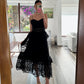 VESTIDO NEGRO MIDI CON BORDADO