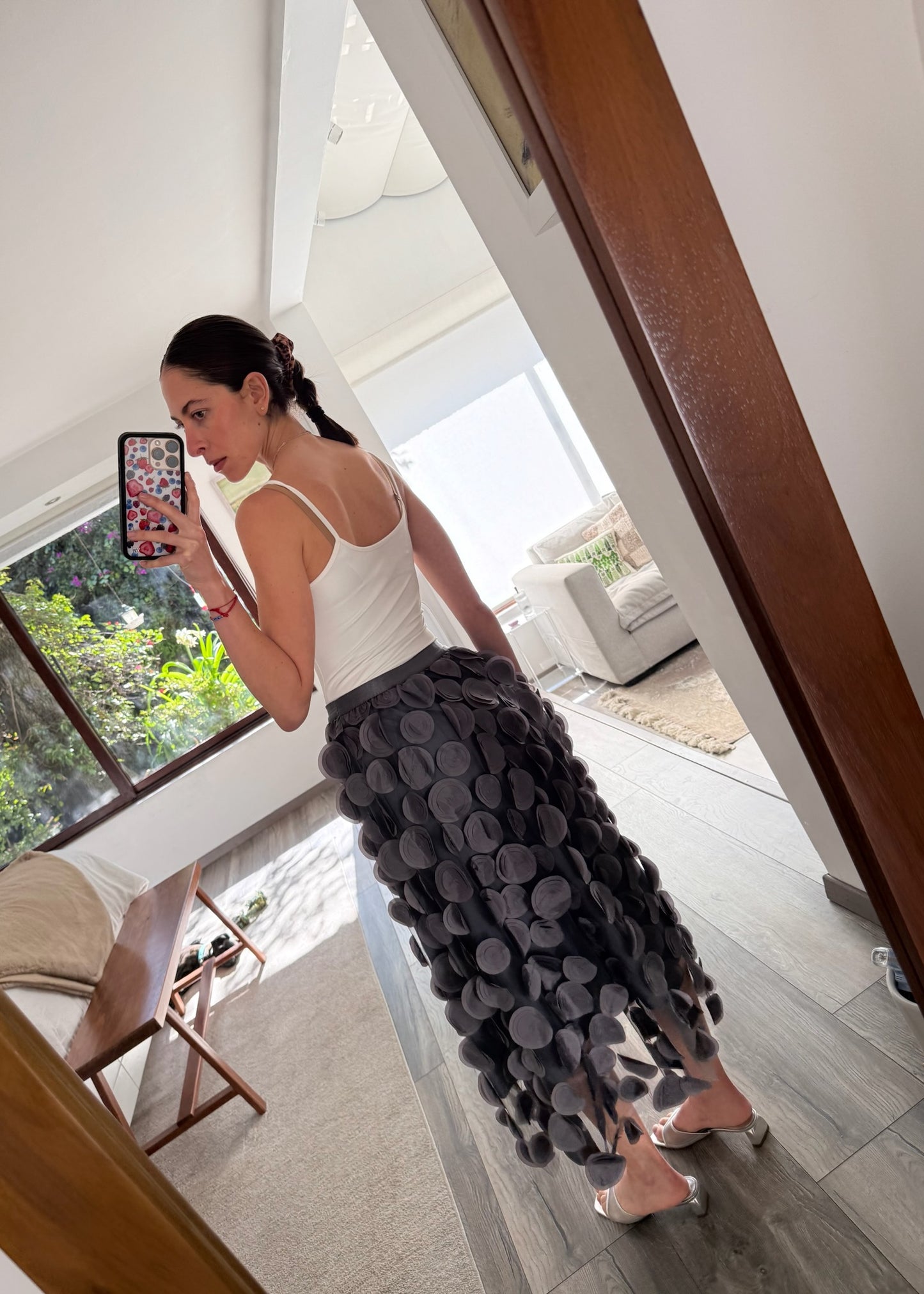 FALDA MIDI CON CIRCULOS