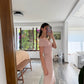 VESTIDO OFF THE SHOULDER MIDI ROSA