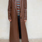 ABRIGO FAUX LEATHER CAFÉ