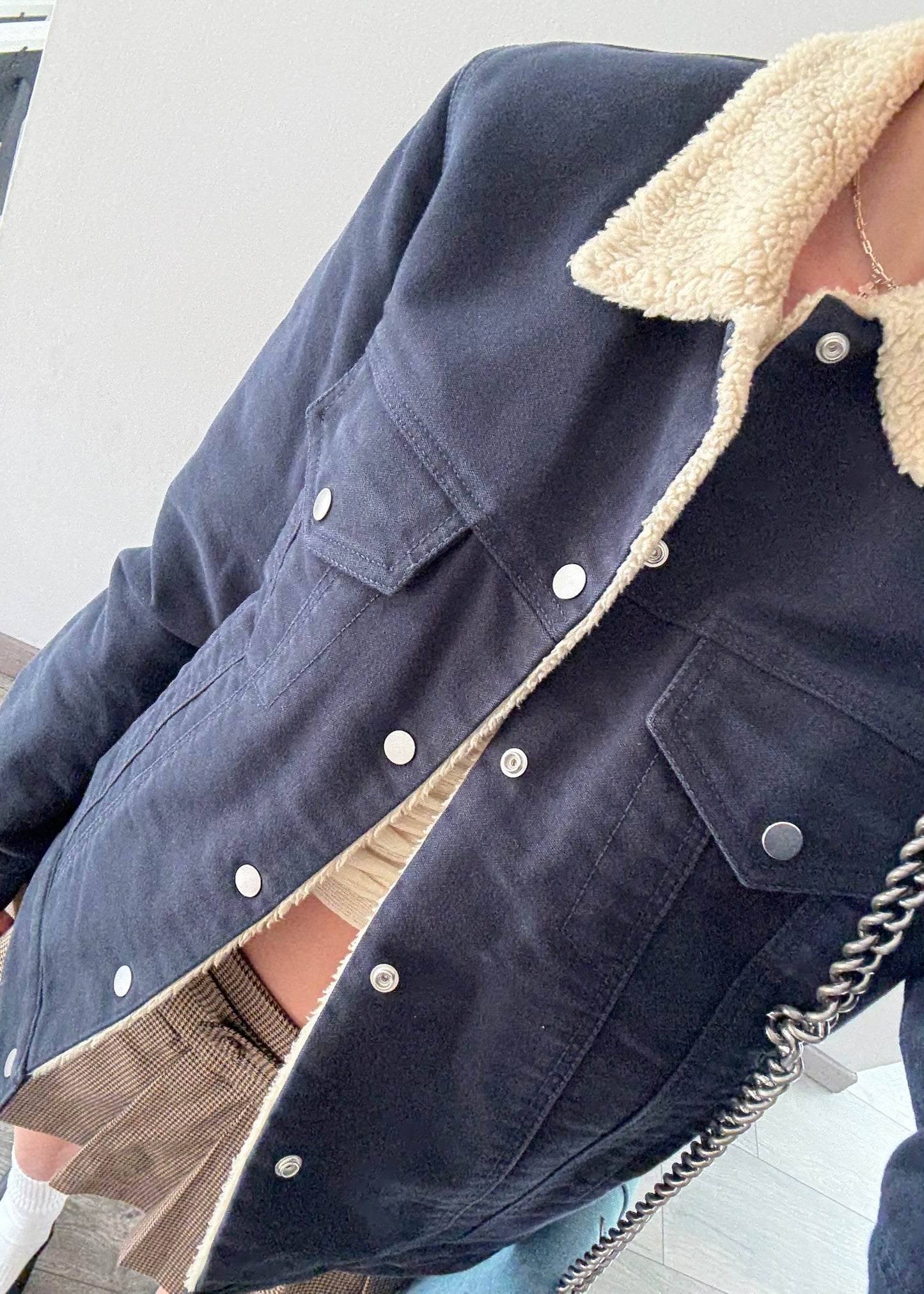 CHAMARRA DENIM CON FUR