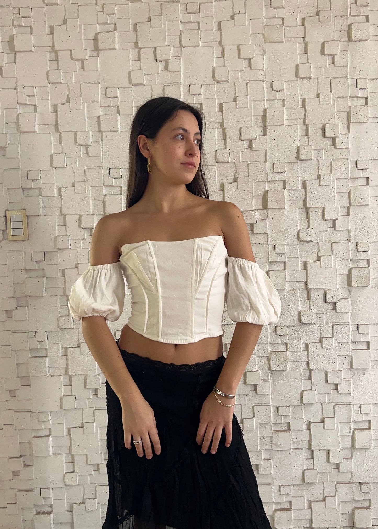 CORSET BLANCO OFF THE SHOULDER