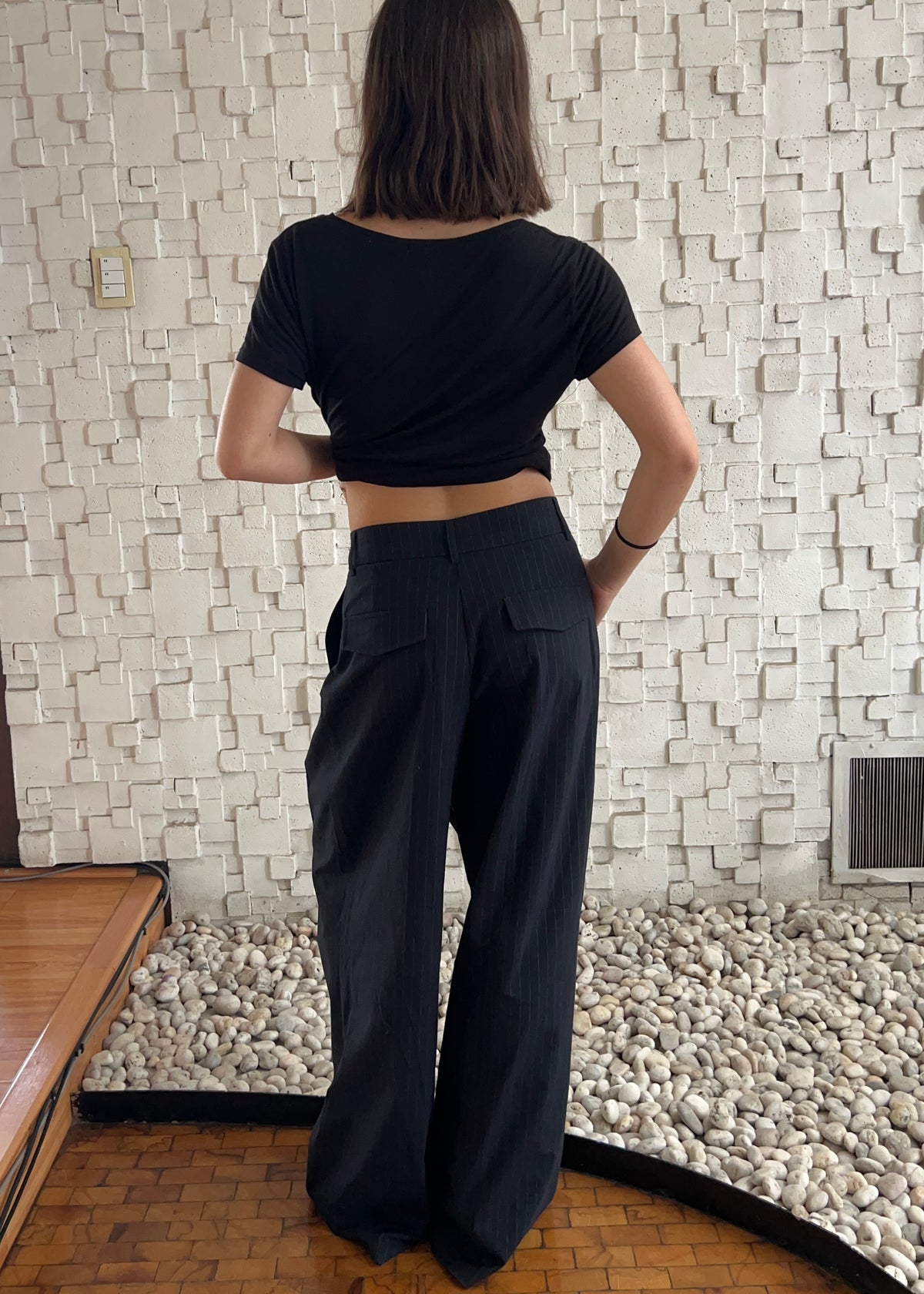 PANTALÓN PINSTRIPE NEGRO