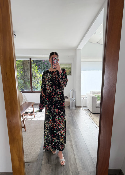 VESTIDO MAXI CON PRINT FLORES