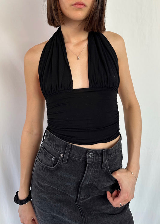 TOP HALTER NEGRO