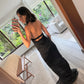 VESTIDO CUELLO HALTER Y TRIÁNGULO