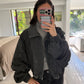 CHAMARRA GRIS DE TIPO DENIM