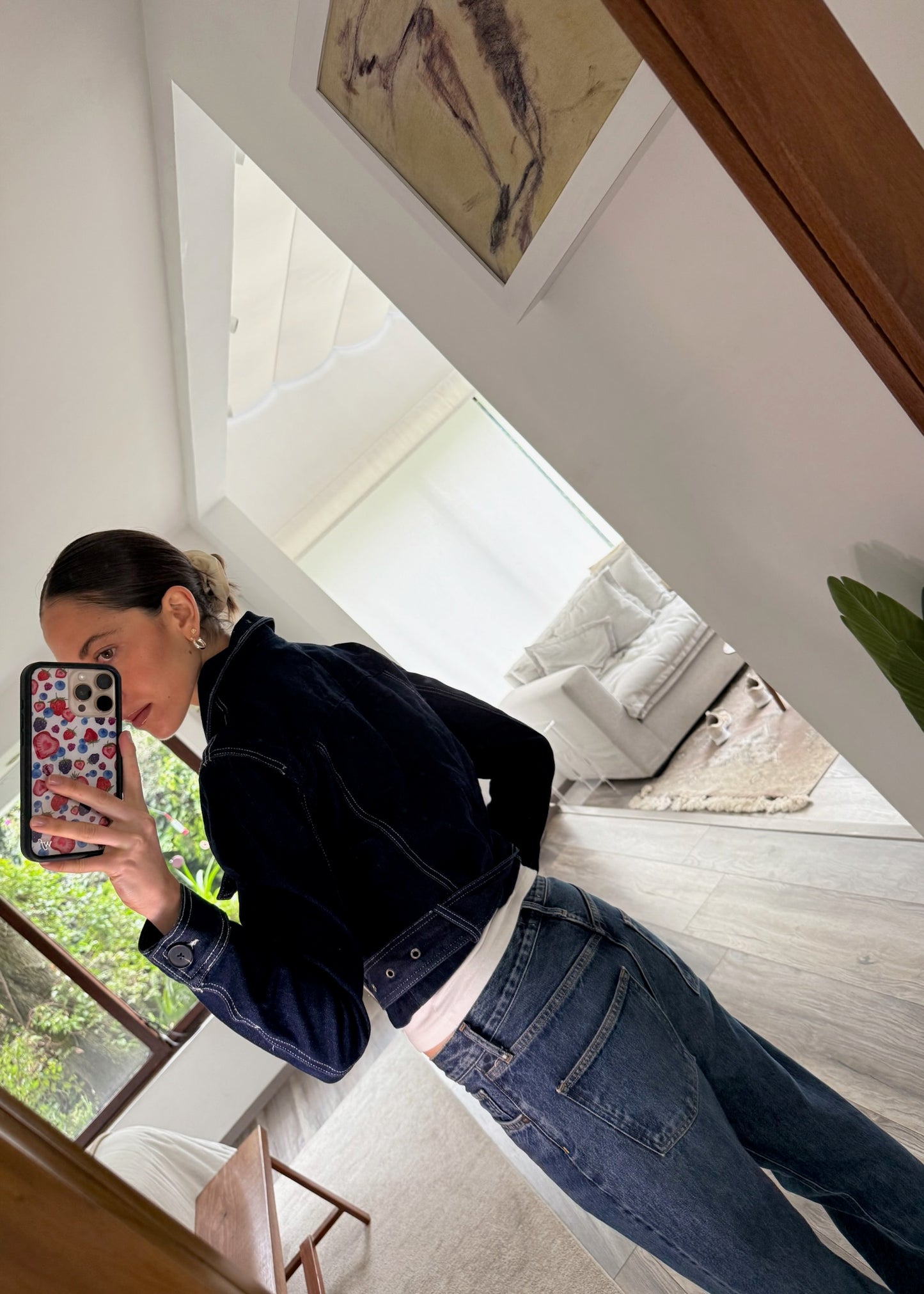 CHAMARRA DENIM CON CINTURÓN