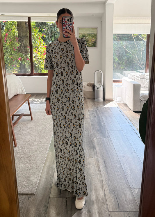 VESTIDO MAXI SHINY CON PRINT